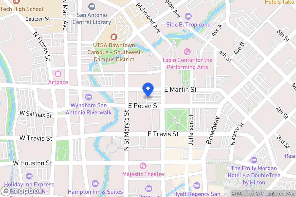 Map of 221 E Pecan