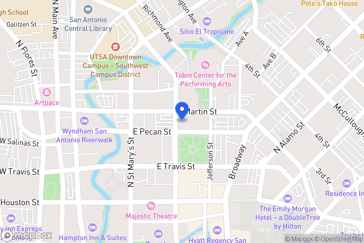 Map of 800  Navarro St