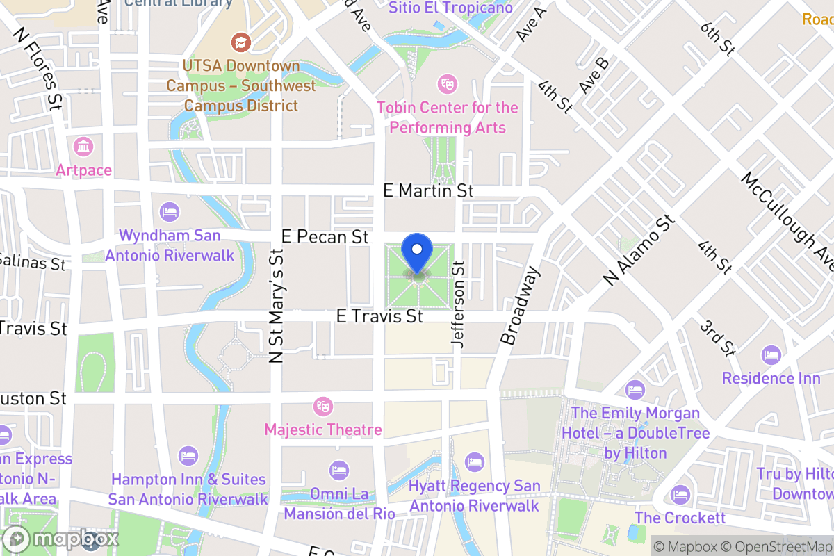 Map of 311 E Travis St