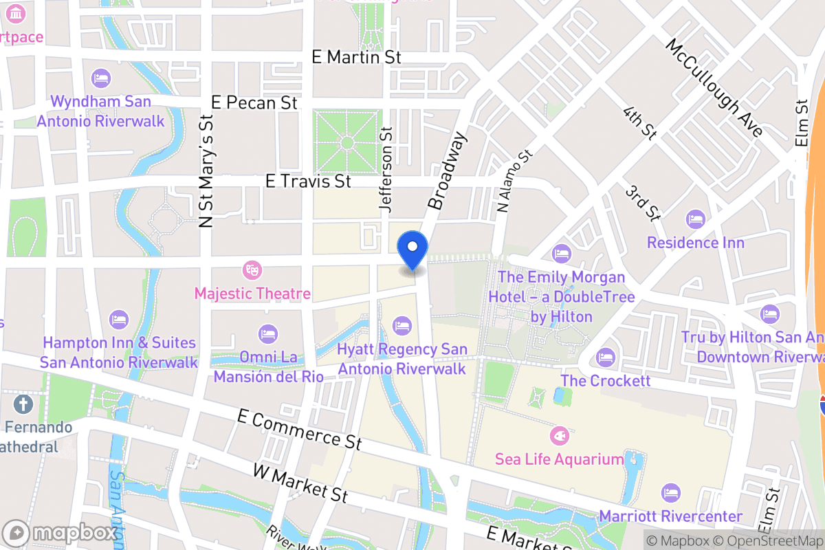 Map of 420 E Houston St