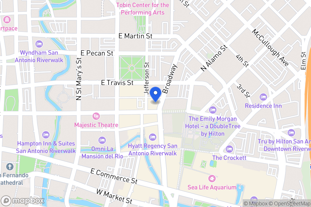Map of 409 E Houston St
