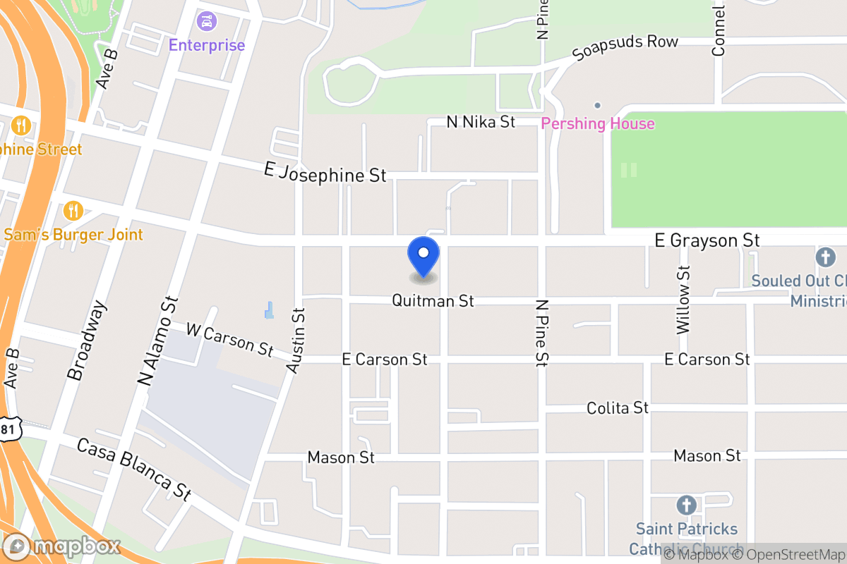 Map of 1823 N Olive St