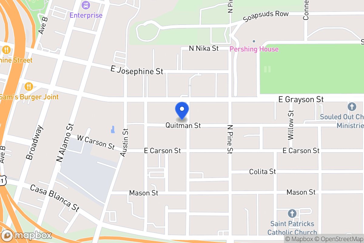 Map of 1821 N Olive St