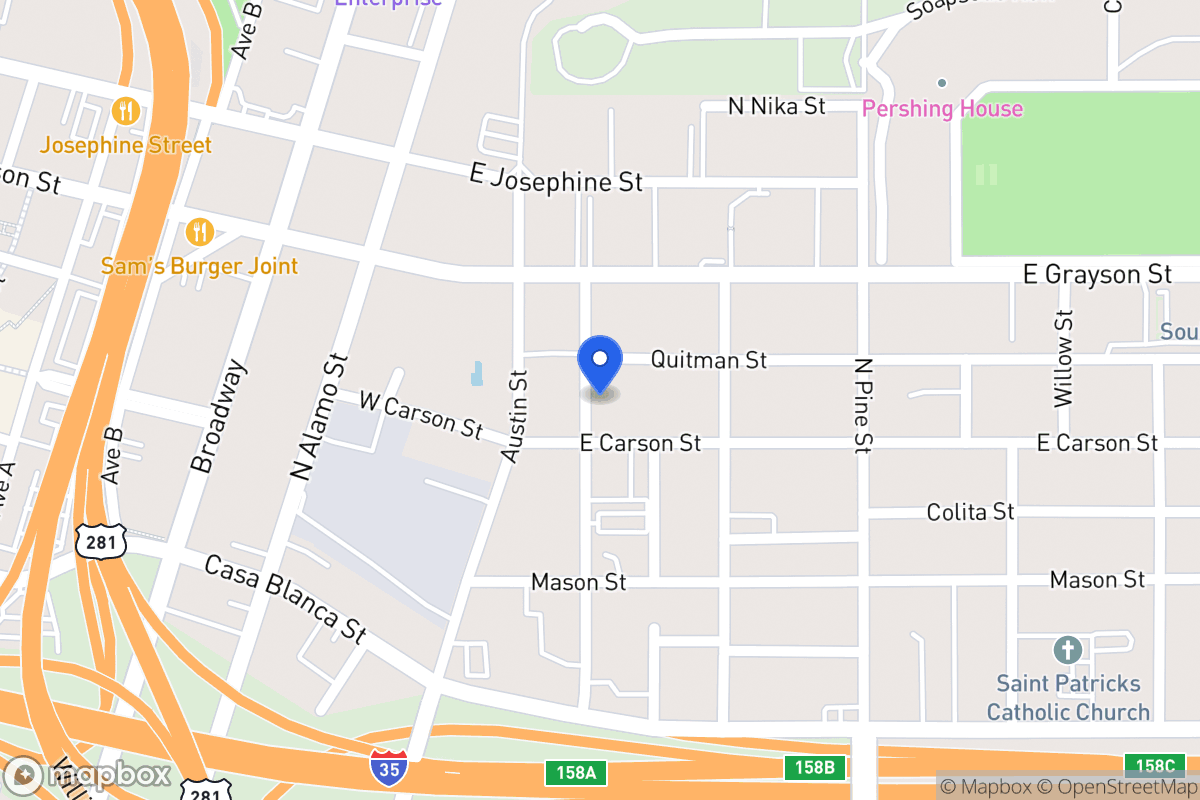 Map of 1806 N Hackberry