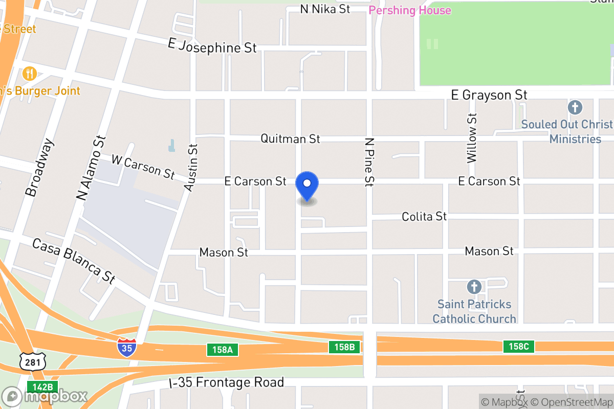 Map of 1722 N Olive St