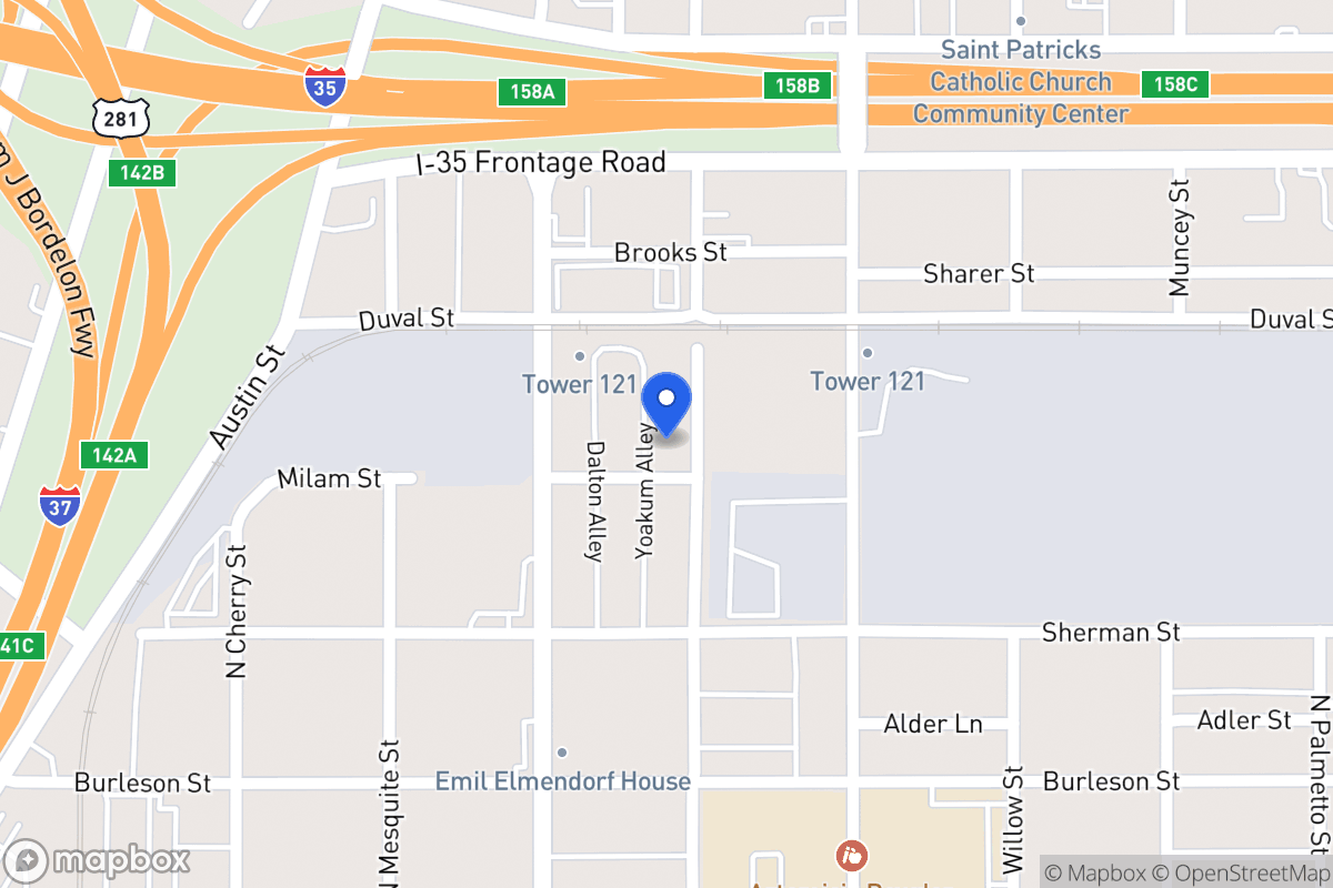Map of 1305 N Olive St