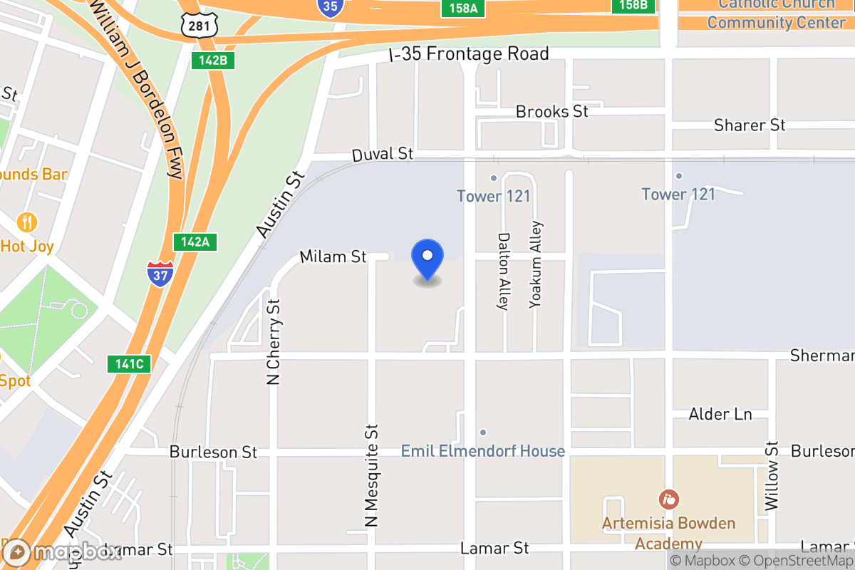 Map of 1223 N Hackberry