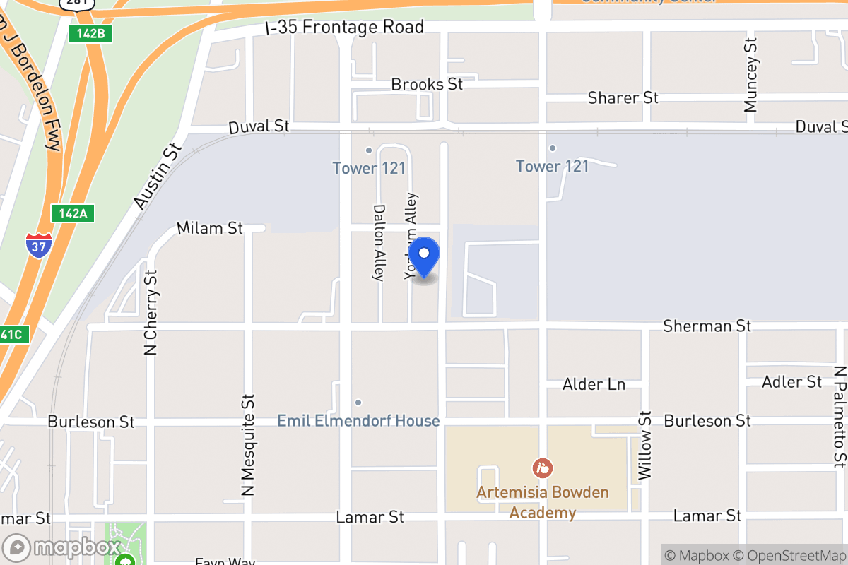 Map of 1213 N Olive St