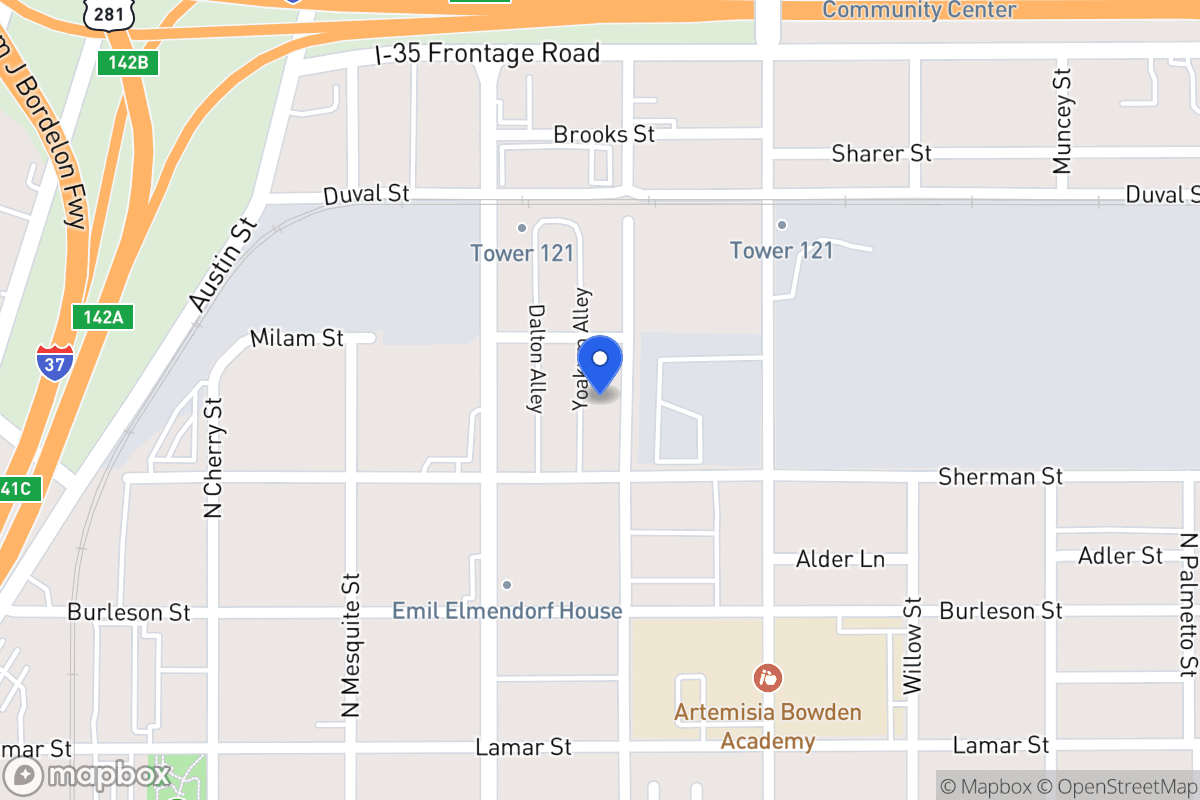 Map of 1219 N Olive St