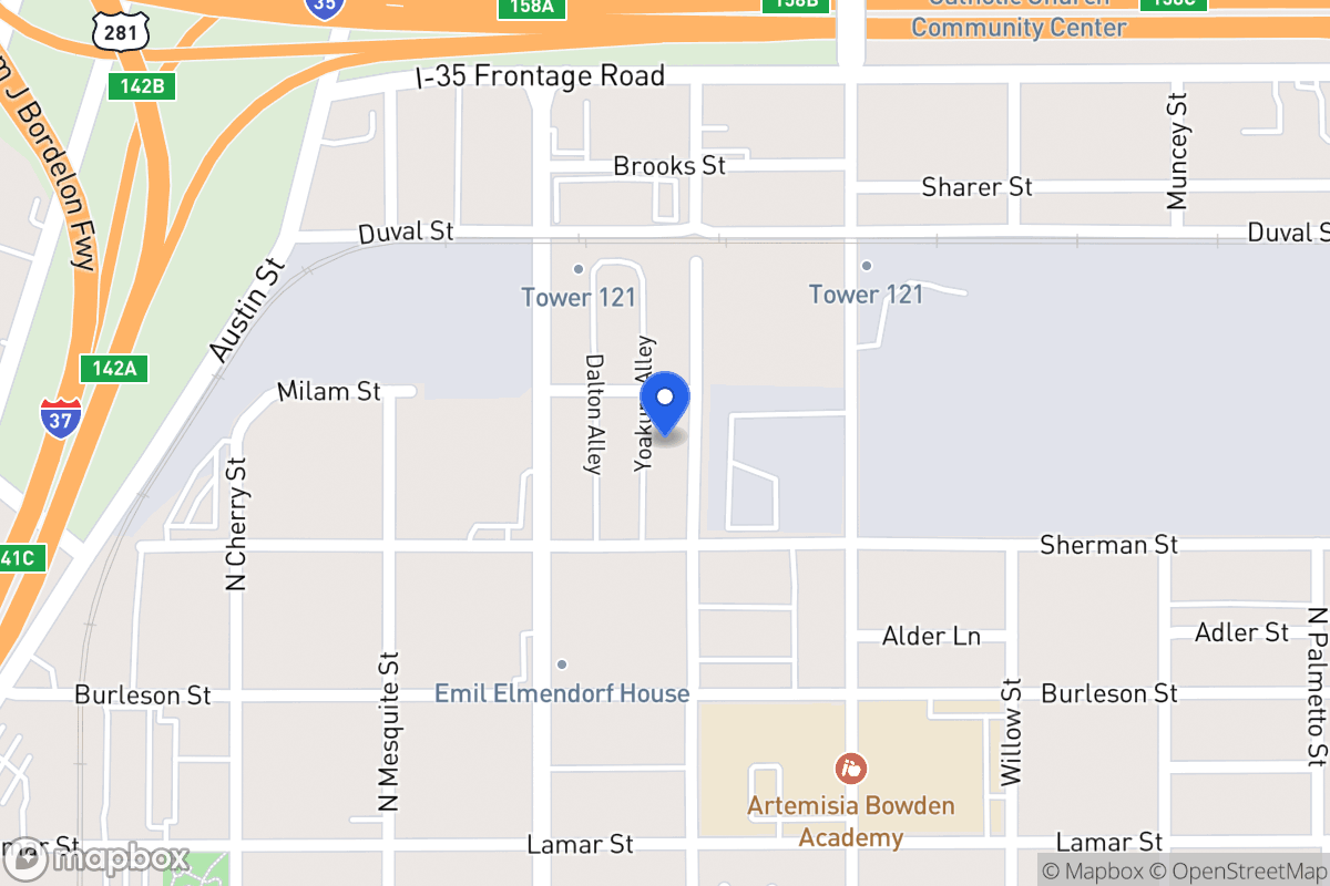 Map of 1223 N Olive St