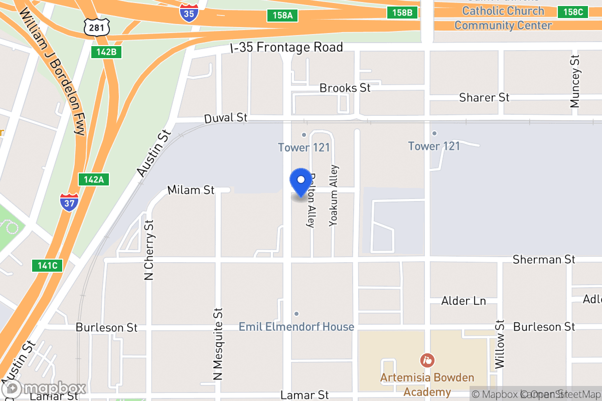 Map of 1232 N Hackberry