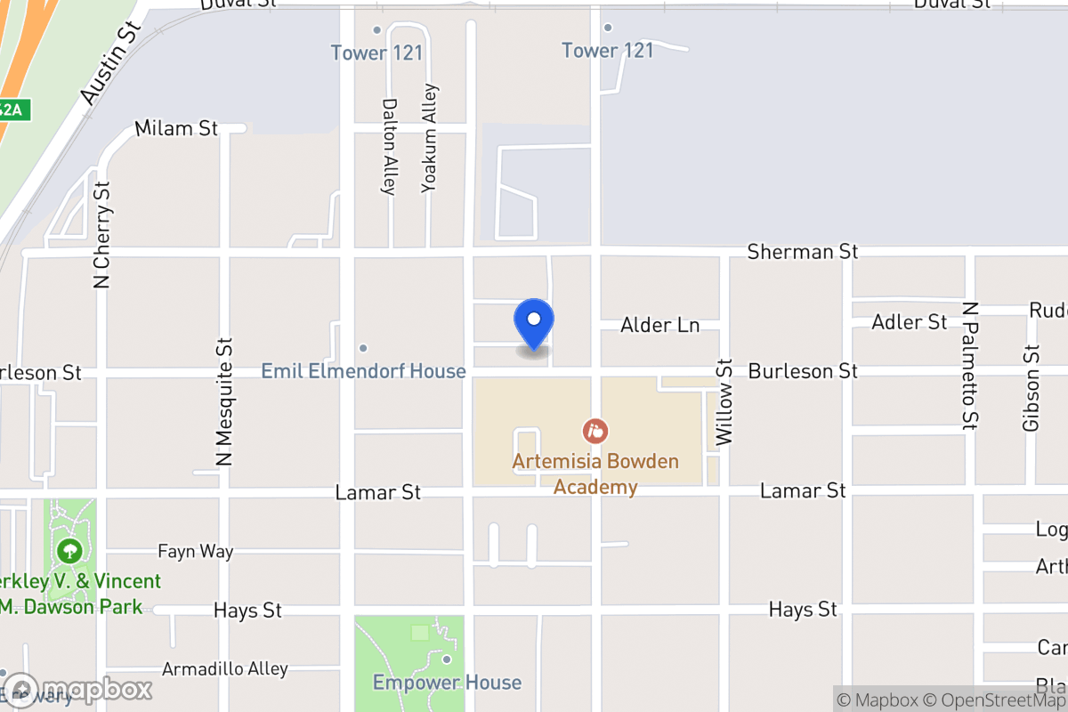 Map of 627  Burleson St