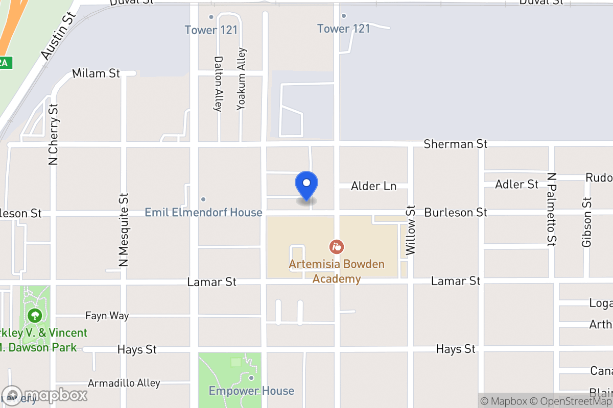 Map of 631 N Burleson St
