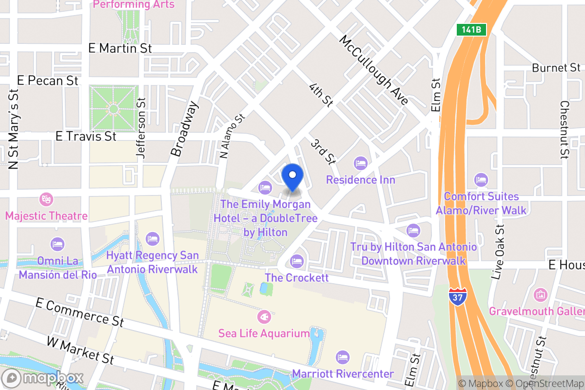 Map of 733 E Houston St