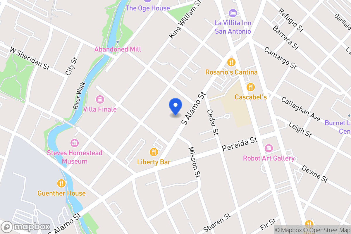 Map of 1017 S Alamo St