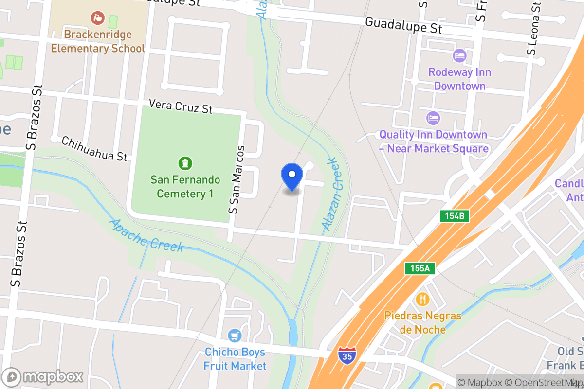 Map of 1203 S Comal