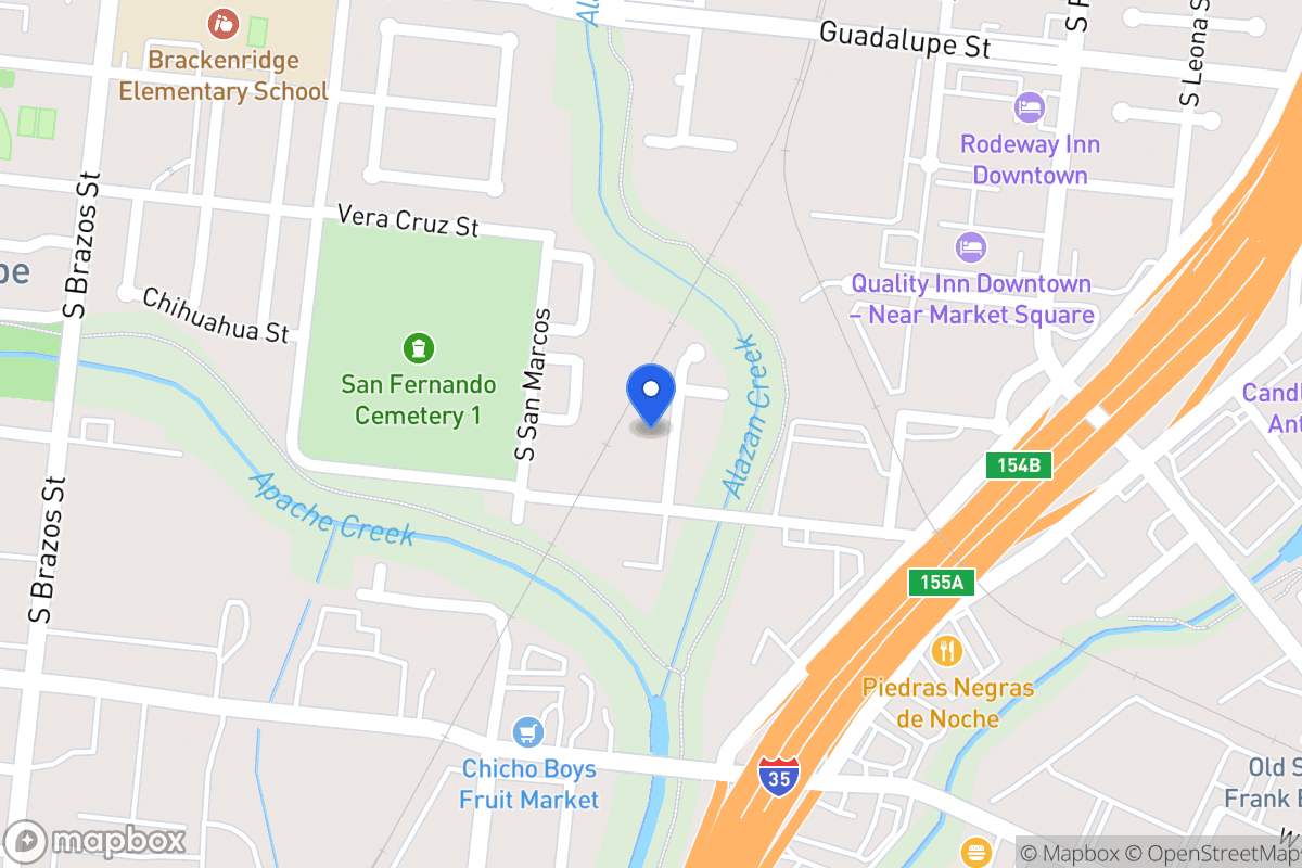 Map of 1205 S Comal