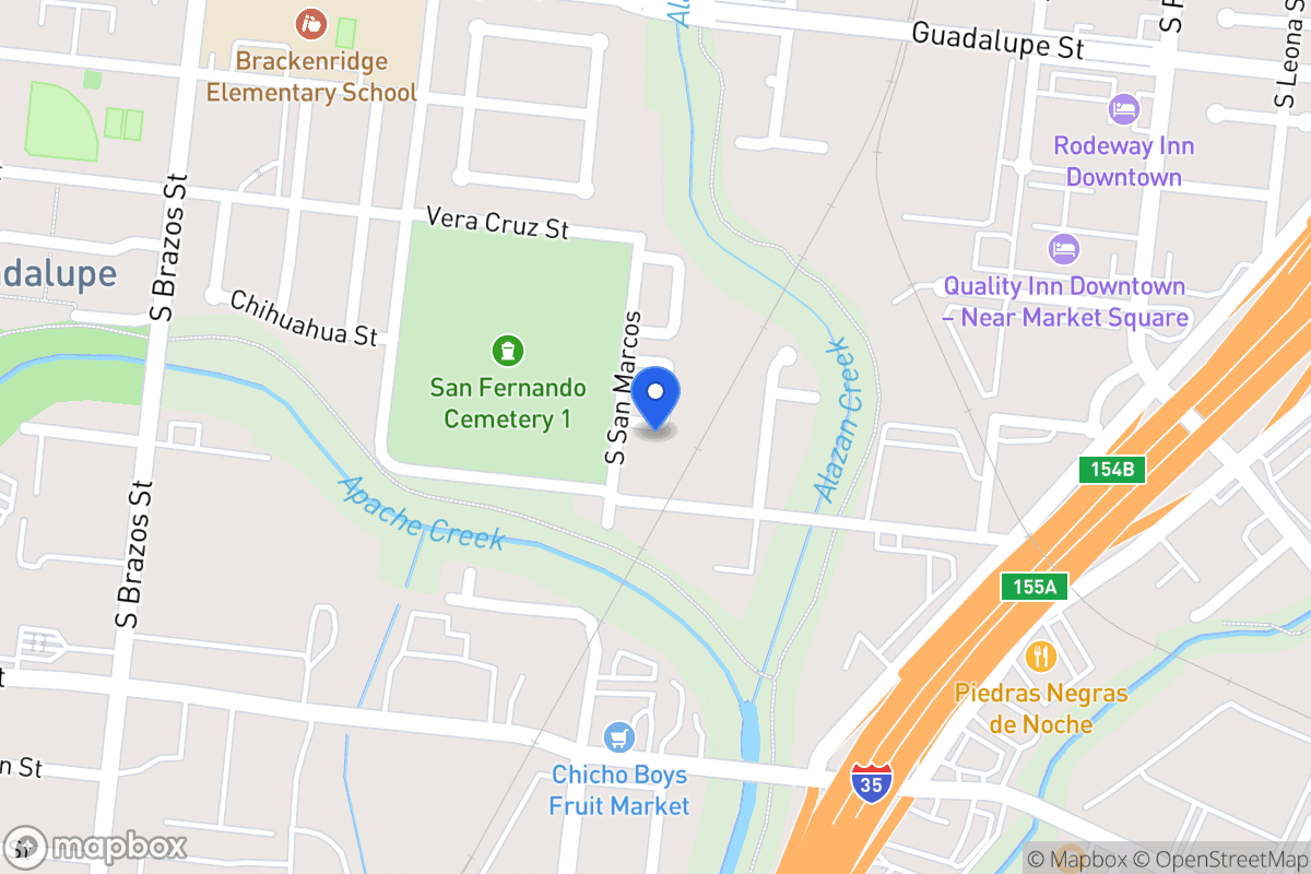 Map of 1216 S San Marcos