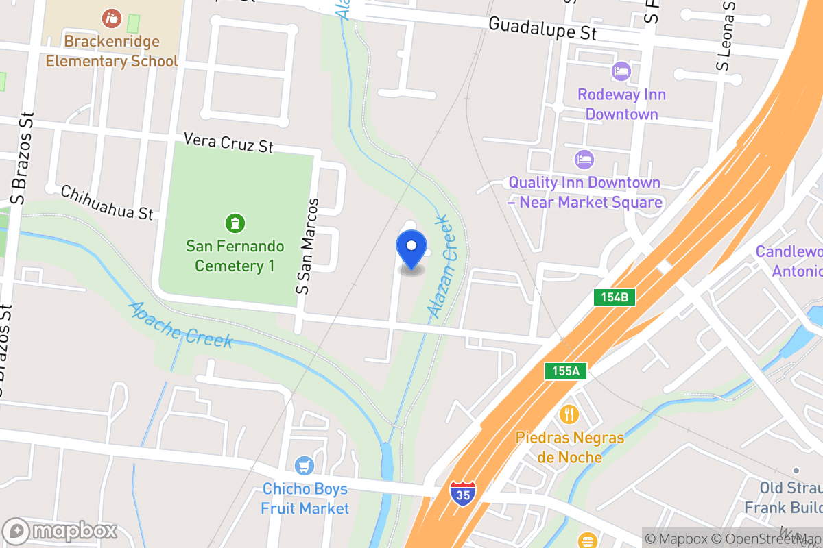 Map of 1210 S Comal