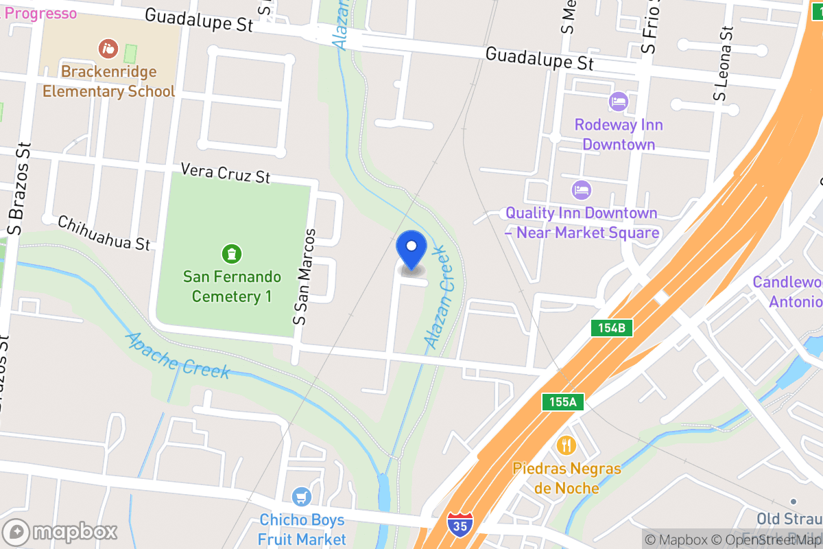 Map of 1122 S Comal