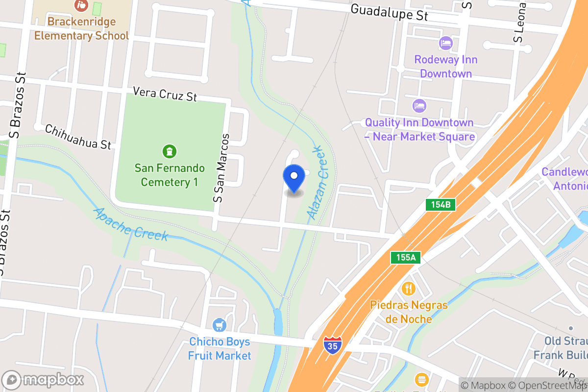 Map of 1214 S Comal