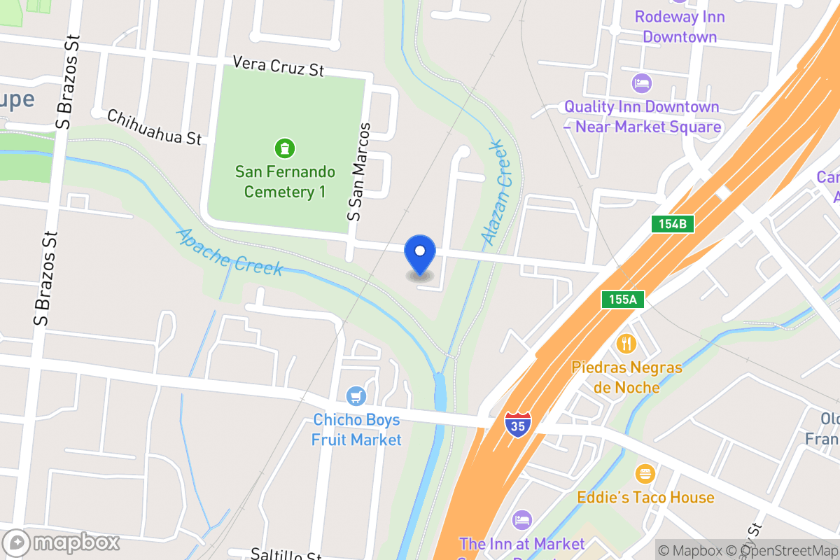 Map of 1303 S Comal