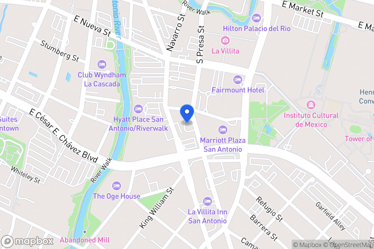 Map of 409 S Presa St
