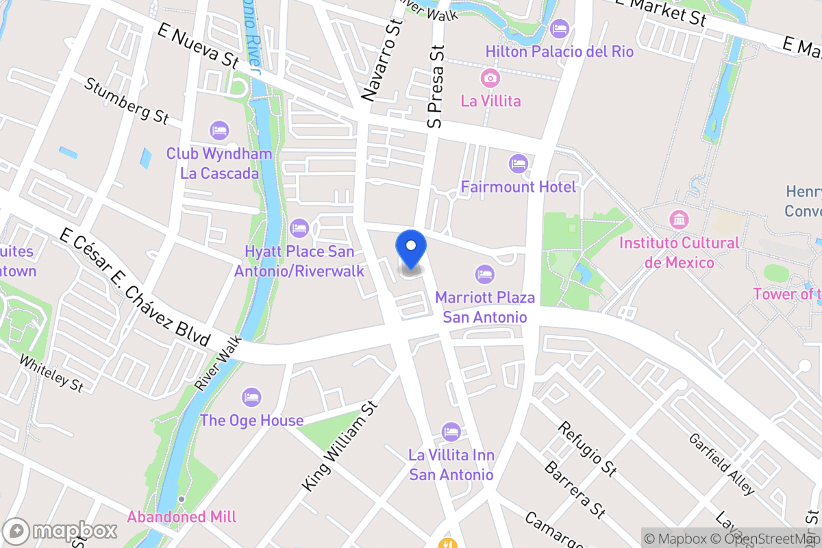 Map of 411 S Presa St