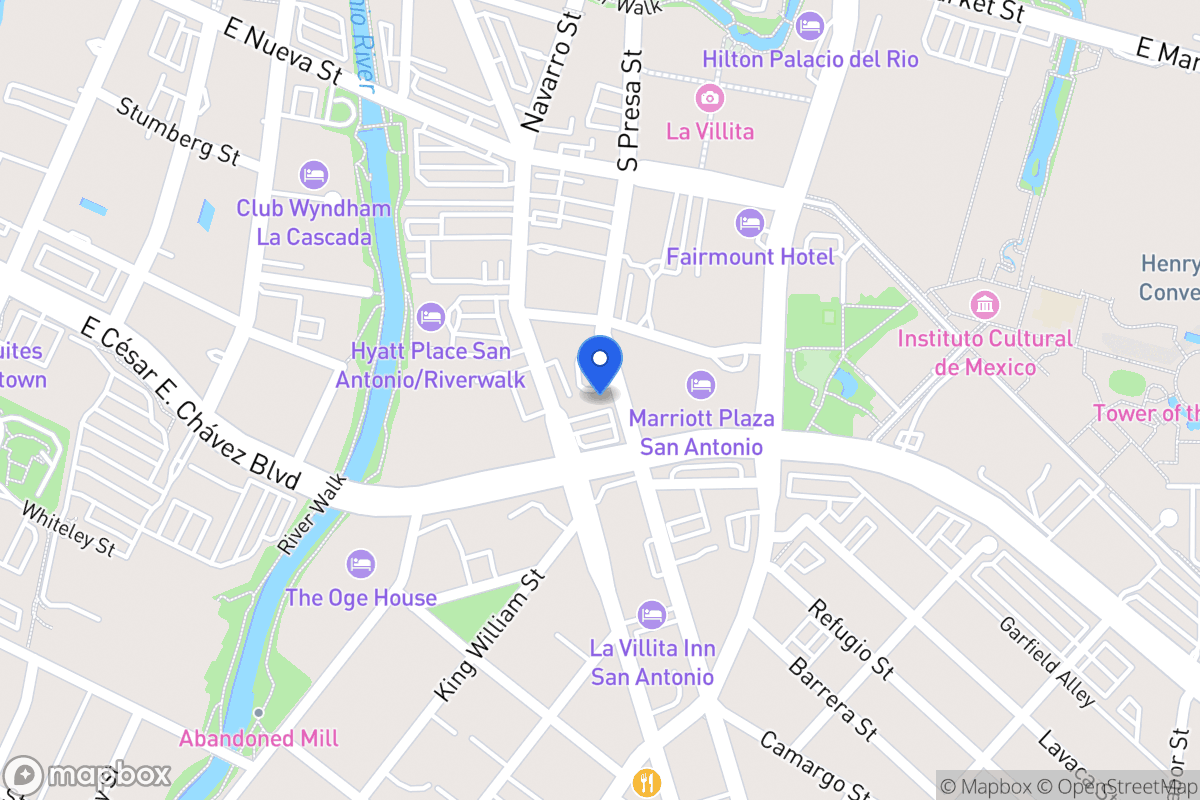 Map of 419 S Presa St