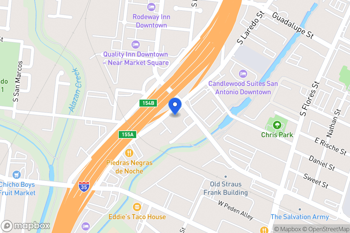 Map of 1210 S Laredo St