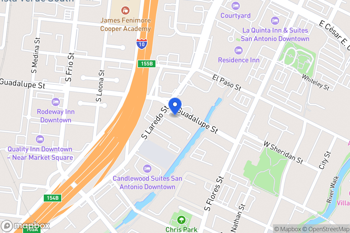 Map of 908 S Laredo St