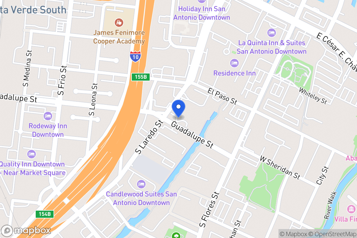 Map of 836 S Laredo St