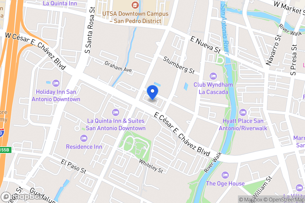 Map of 404 S Flores St