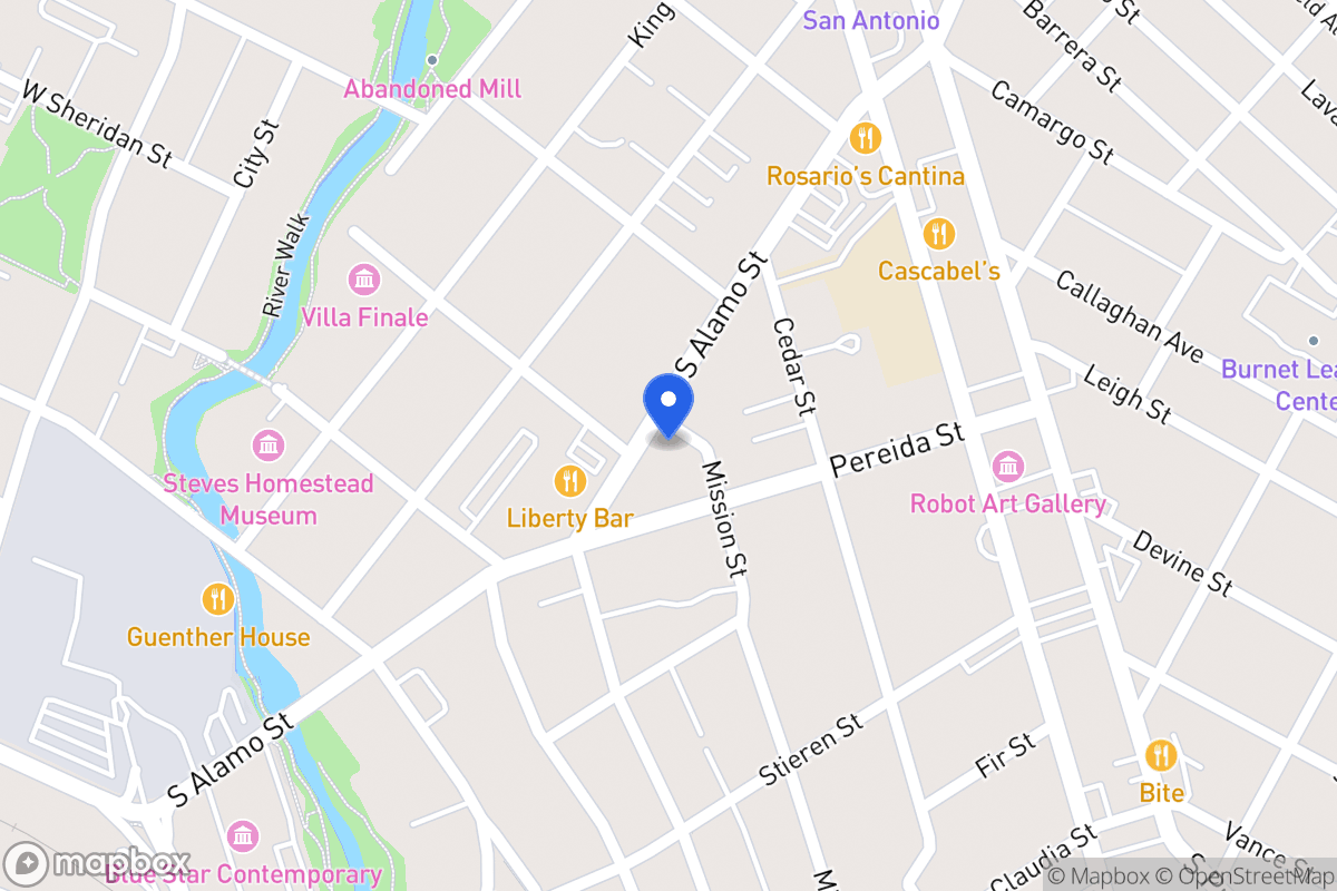 Map of 1102 S Alamo St