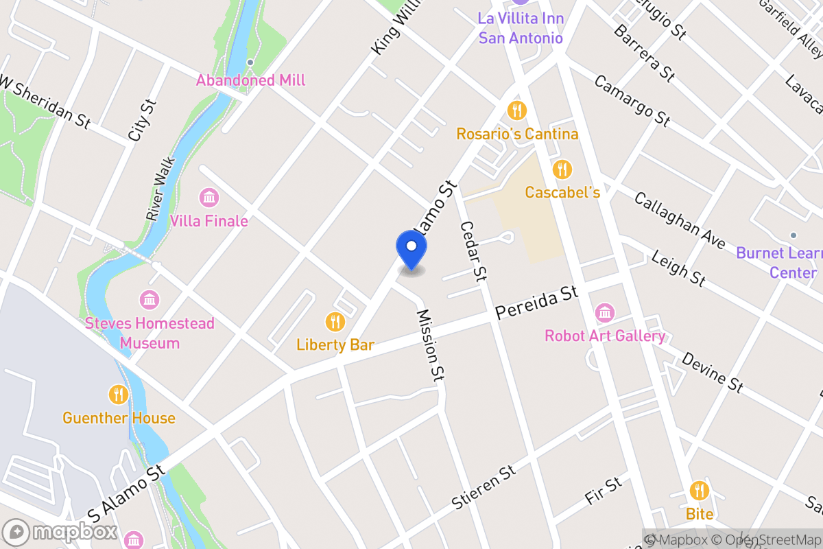 Map of 1032 S Alamo St