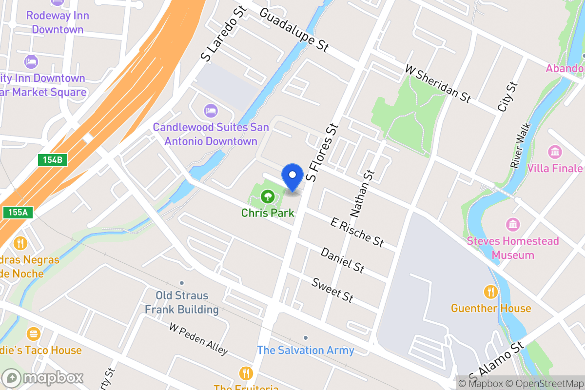 Map of 112 S Flores St