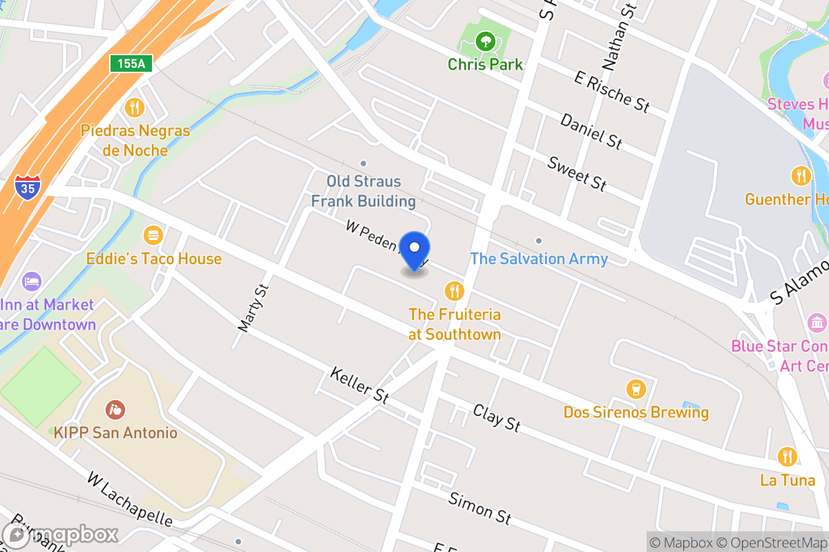 Map of 1401 S Flores St
