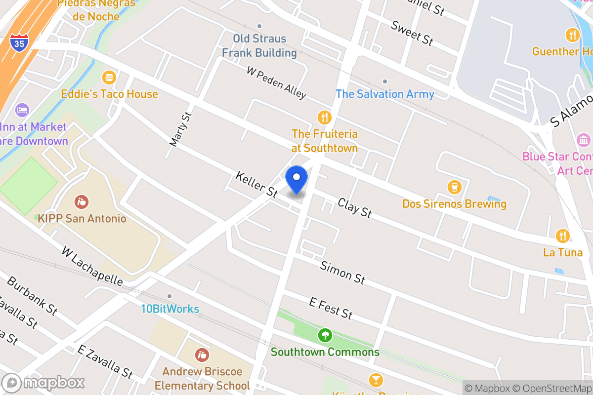 Map of 1521 S Flores St