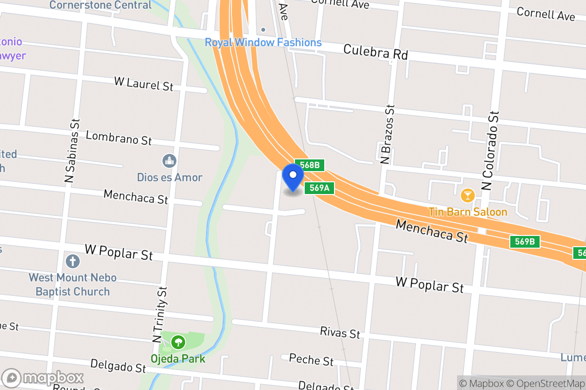 Map of 1414 N San Jacinto St