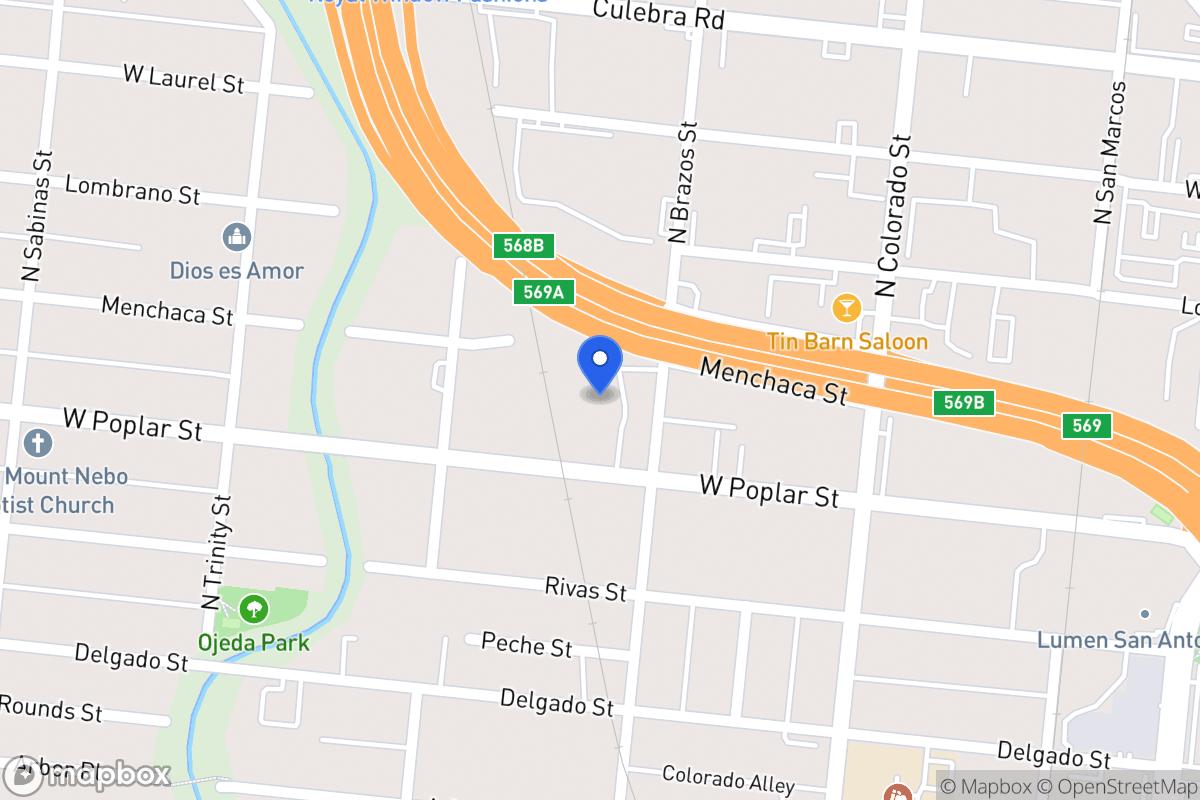 Map of 1377 N Brazos St