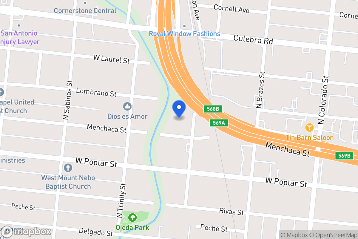 Map of 1423 N San Jacinto St
