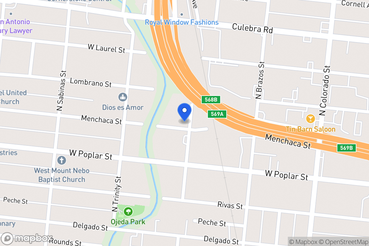 Map of 1403 N San Jacinto St