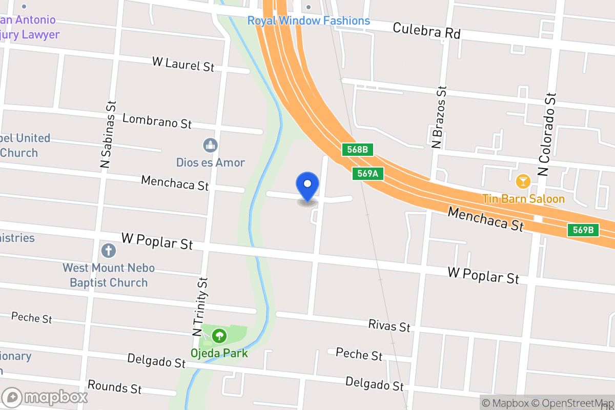 Map of 1325 N San Jacinto St