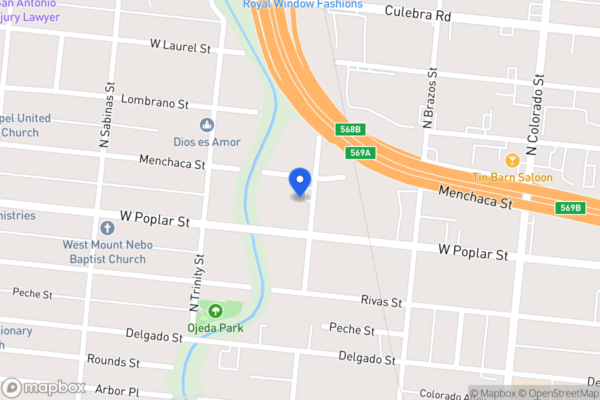 Map of 1317 N San Jacinto St