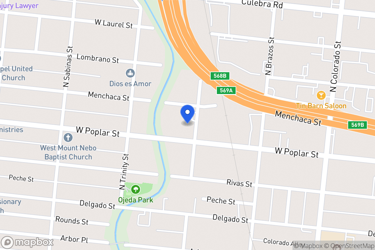 Map of 1313 N San Jacinto St