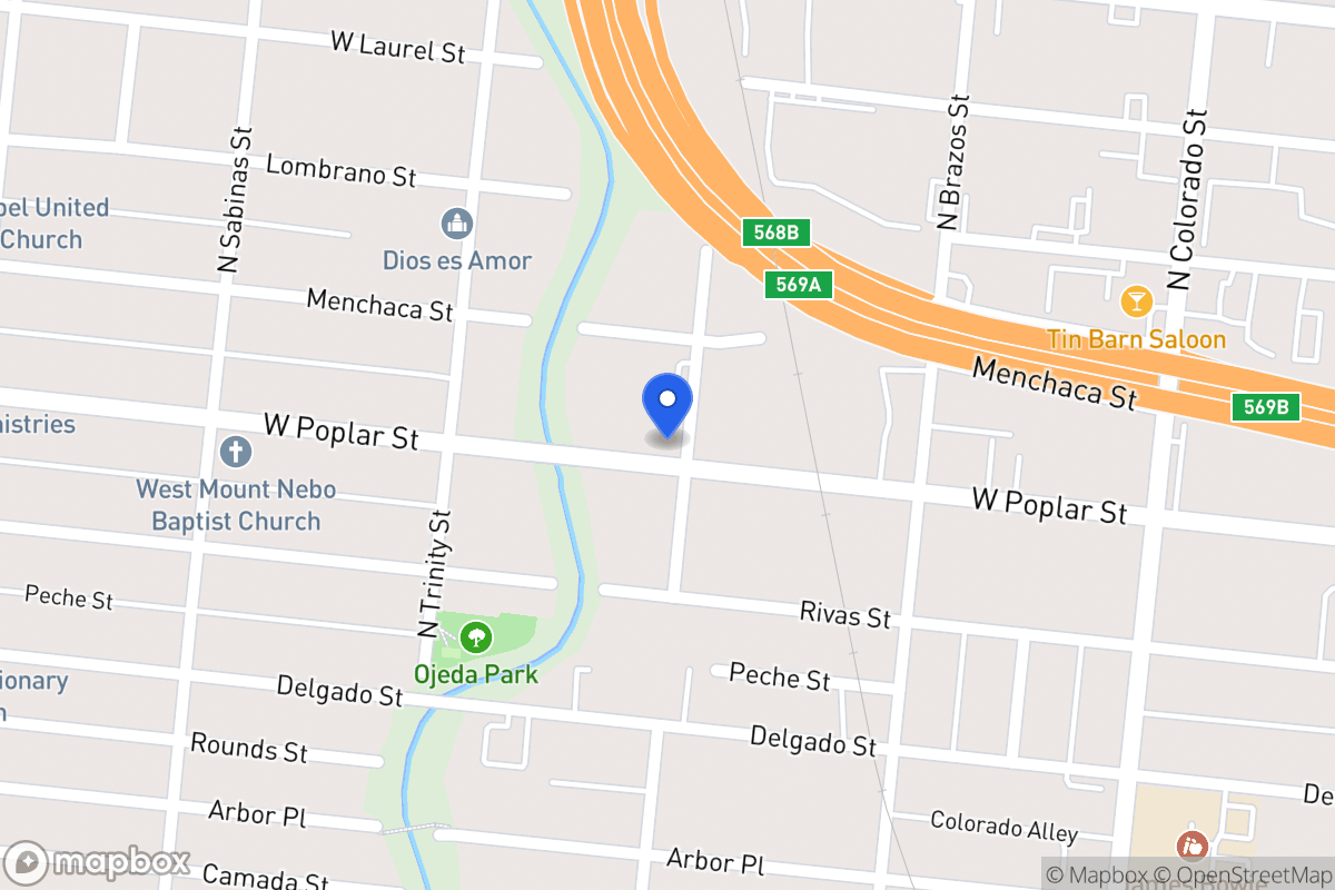 Map of 1303 N San Jacinto St