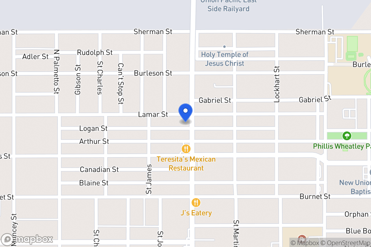 Map of 927 N New Braunfels Ave