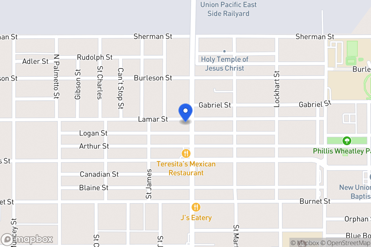 Map of 929 N New Braunfels Ave