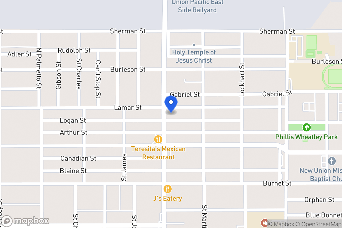 Map of 930 N New Braunfels Ave