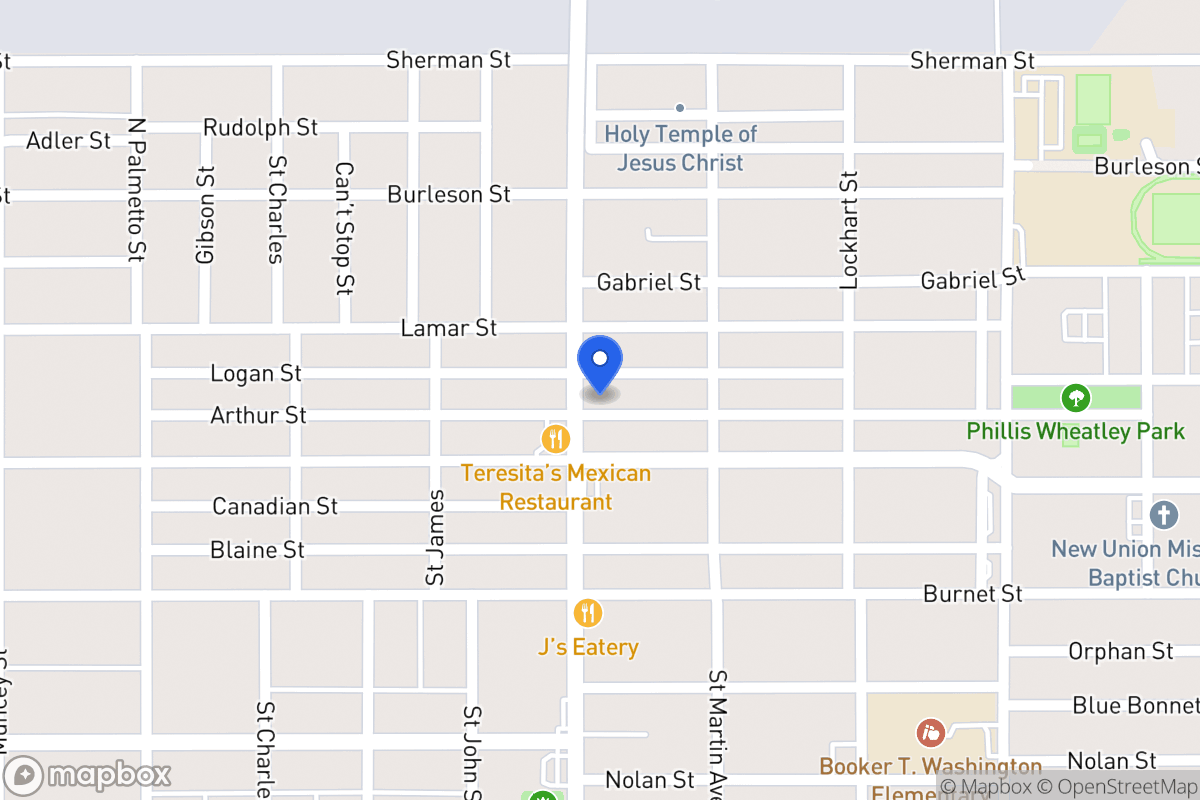 Map of 914 N New Braunfels Ave